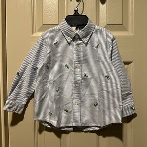 Ralph Lauren Gray and Green Button Down Shirt